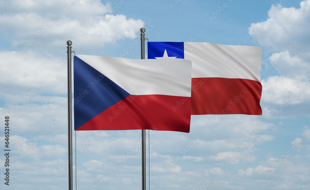 Chile and Czech Republic flag Chile and Czech Republic flag