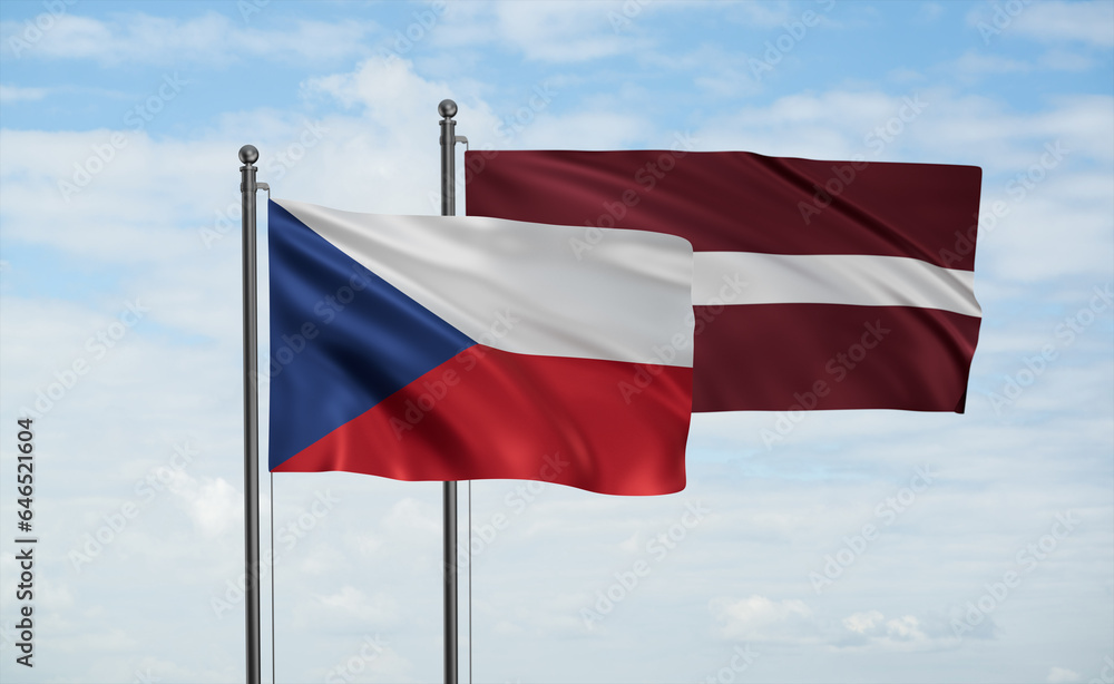 Latvia and Czech Republic flag Latvia and Czech Republic flag