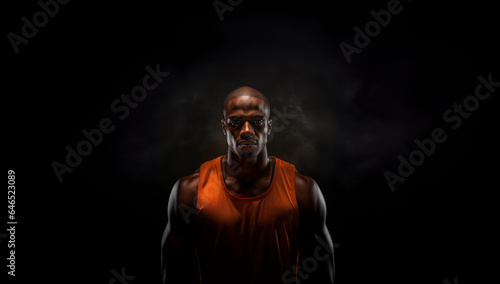 black athlete studio portrait