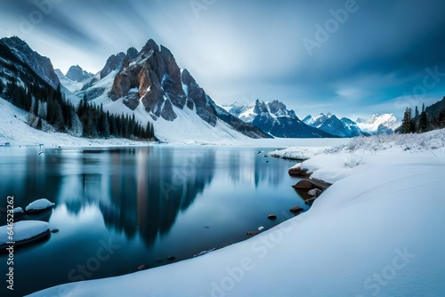 snow covered lake