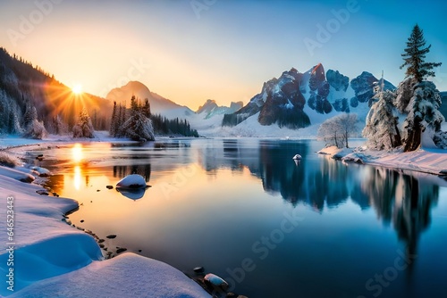 sunrise over the lake © Muhammad Ali