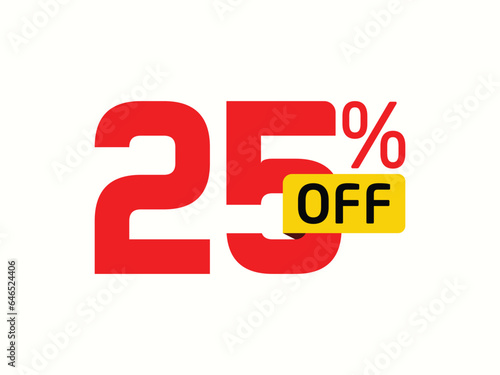 Sale 25% off banners, Discount offer tags 25% off