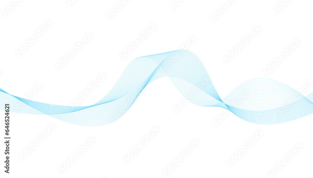 Abstract vector background with smooth color waves. Smoke wavy lines. Blue wave vector illustration. Design elements.