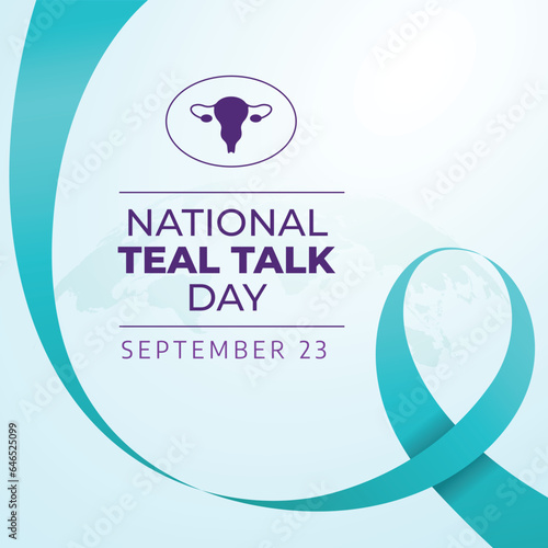 Teal Talk Day design template good for celebration usage. teal ribbon vector design. ribbon vector illustration. vector eps 10.
