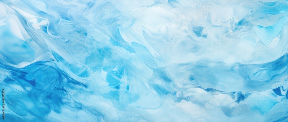 Crystal clear blue pool water, digital illustration. Generative AI