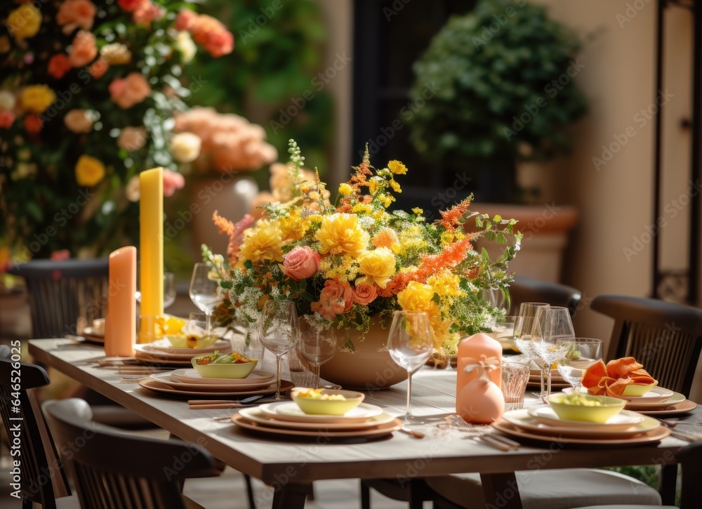Autumn dinner holiday table Autumn dinner holiday table