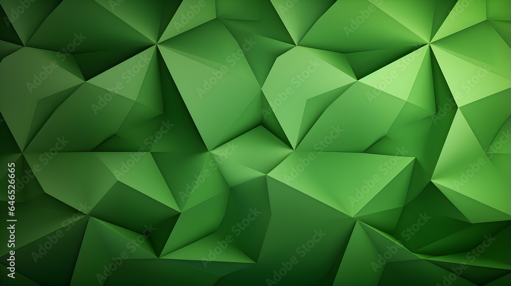 Obraz premium Abstract 3D Background of triangular Shapes in light green Colors. Modern Wallpaper of geometric Patterns 
