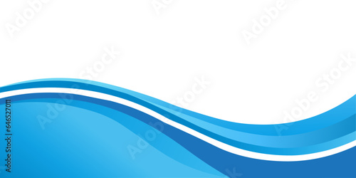 Blue and white business wave banner background