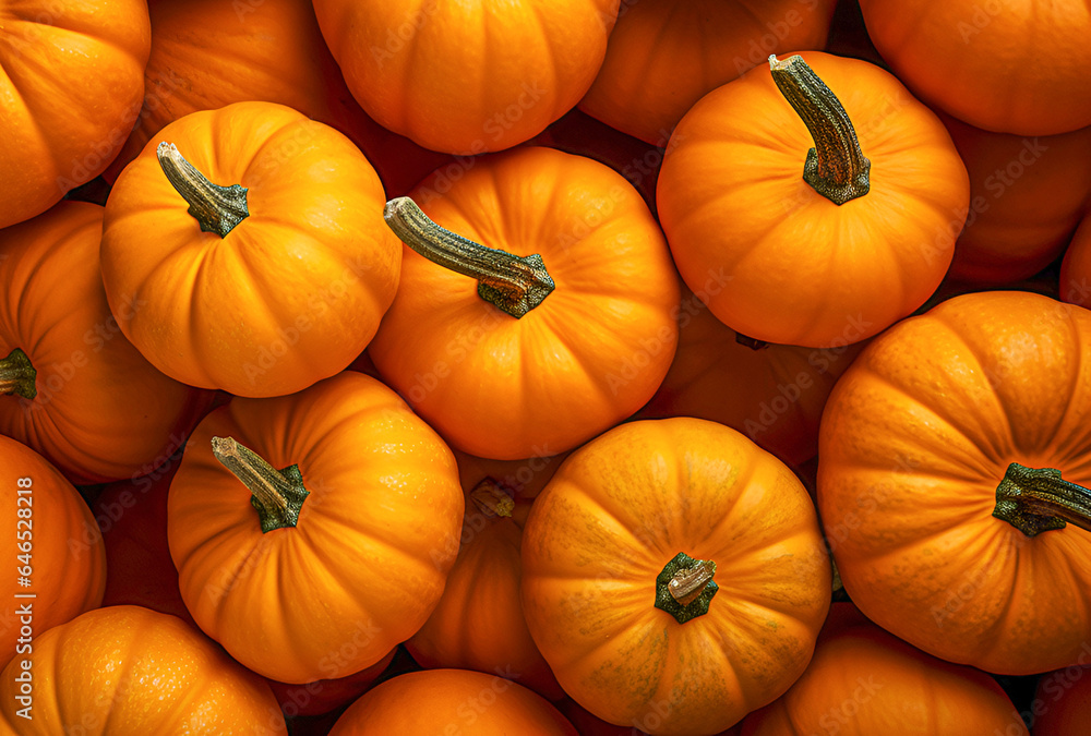 Background of orange small pumpkins close up Background of orange small pumpkins close up
