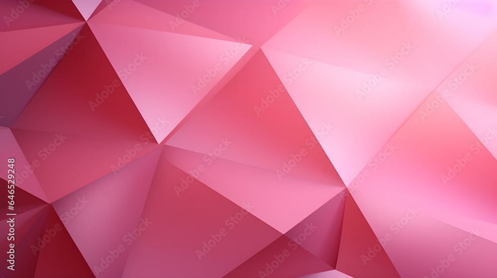 Obraz premium Abstract 3D Background of triangular Shapes in pink Colors. Modern Wallpaper of geometric Patterns 