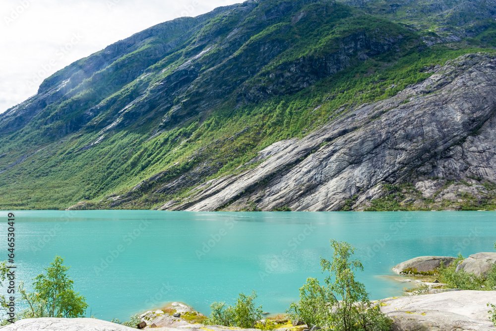 Naklejka premium Glacial Lake of the Nigardsbreen Glacier, Jostedalen, Norway