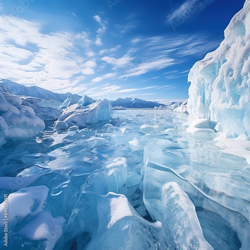 iceberg in polar regions, icebergs in a fjord in Spitsbergen, Svalbard