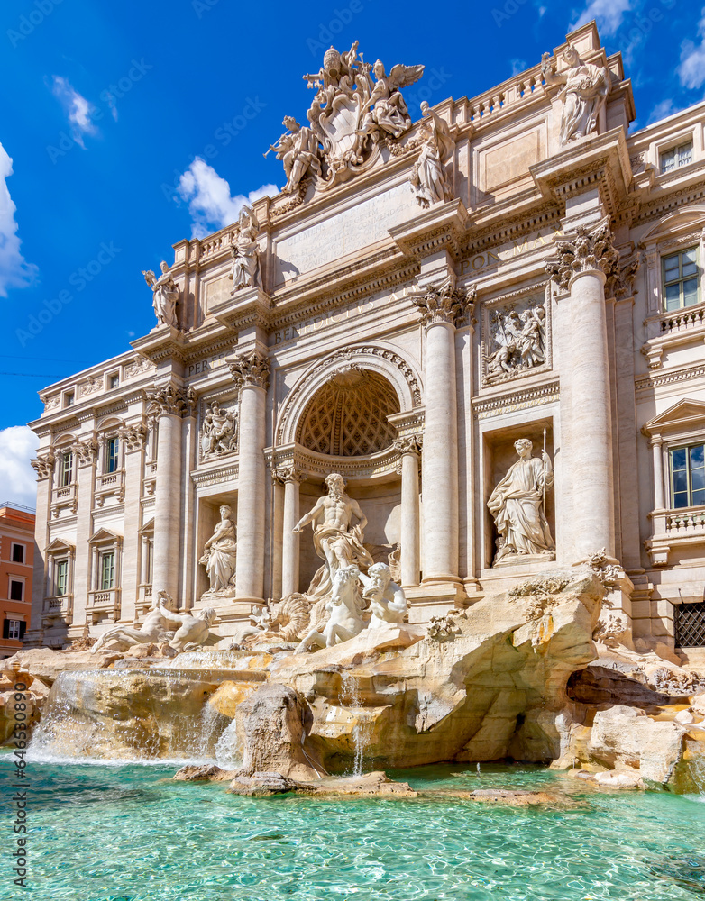 Famous Trevi fountain in Rome, Italy