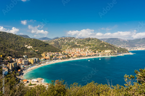 Aerial view of Noli town on the Ligurian Sea,  Italy © Stefano Zaccaria