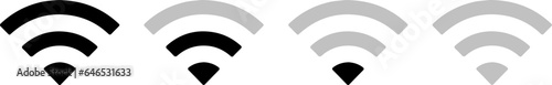 Vector illustration icon set of four different levels of Wi-Fi strength Pixel perfect icon 