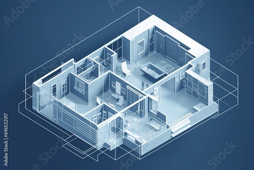 modern house plan. Generative AI