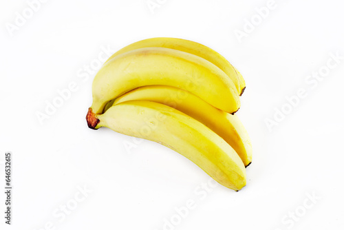 delicious ripe bananas on white background.