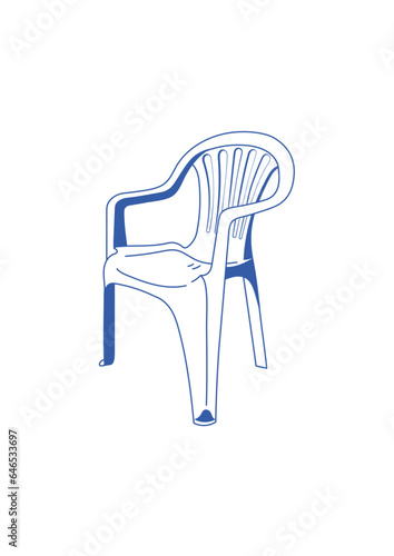 Vector Illustration of Plastic Garden Chair - Ideal for Outdoor Relaxation and Picnics