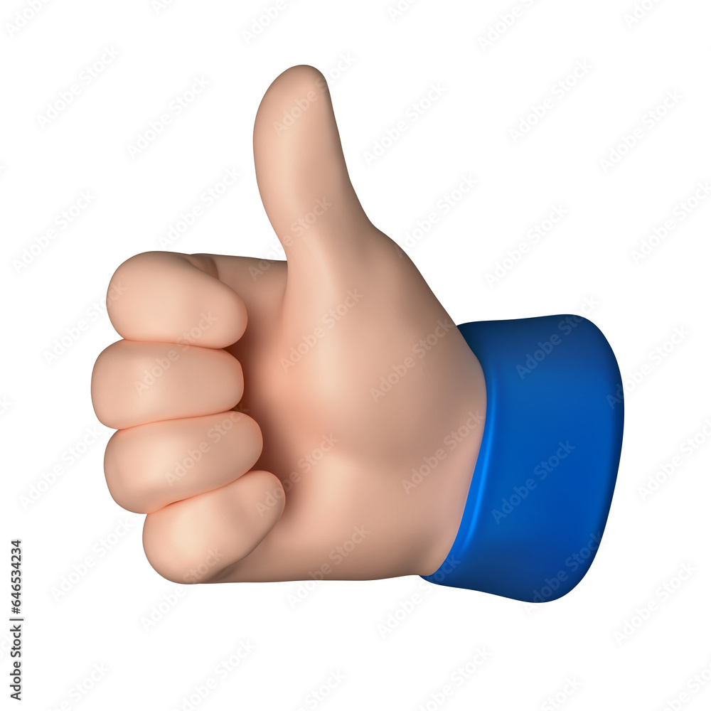 a 3D Hand Like Signal Illustration isolated on a white background a 3D Hand Like Signal Illustration isolated on a white background