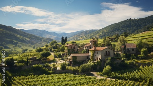 a historic village nestled among vineyard-covered hills  with charming wineries  grapevines  and the romantic atmosphere
