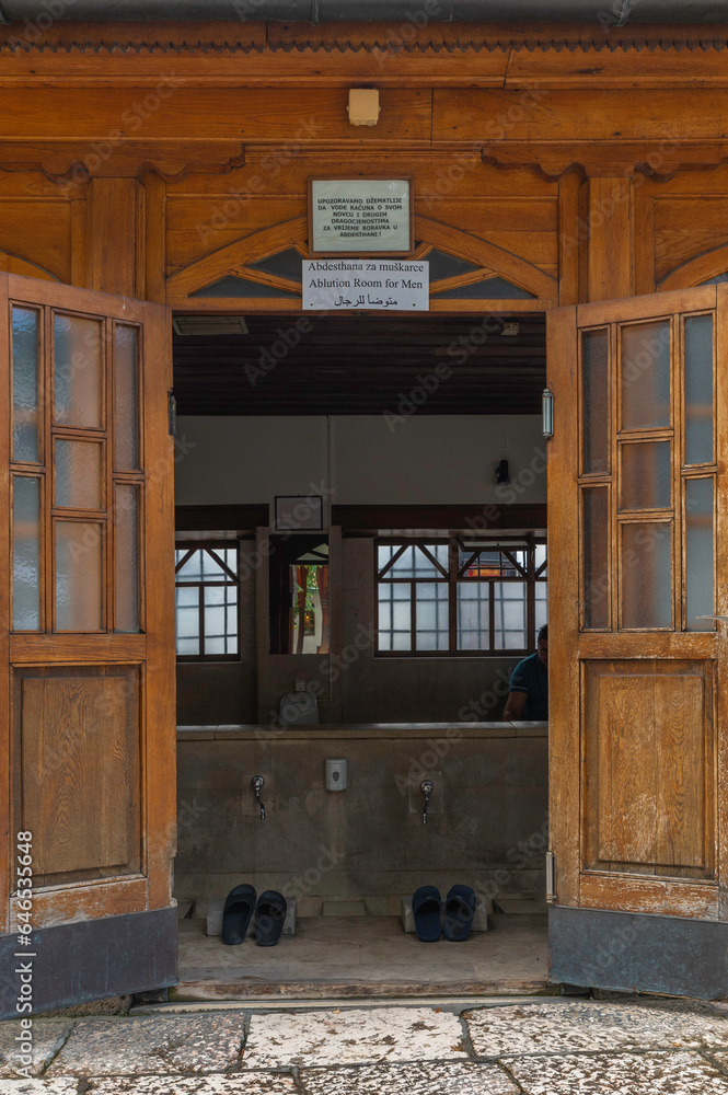 Obraz na płótnie Gazi Husrev-beg Meczet pomieszczenie do mycia stóp. Sarajewo, Bosnia i Herzegovina  w salonie