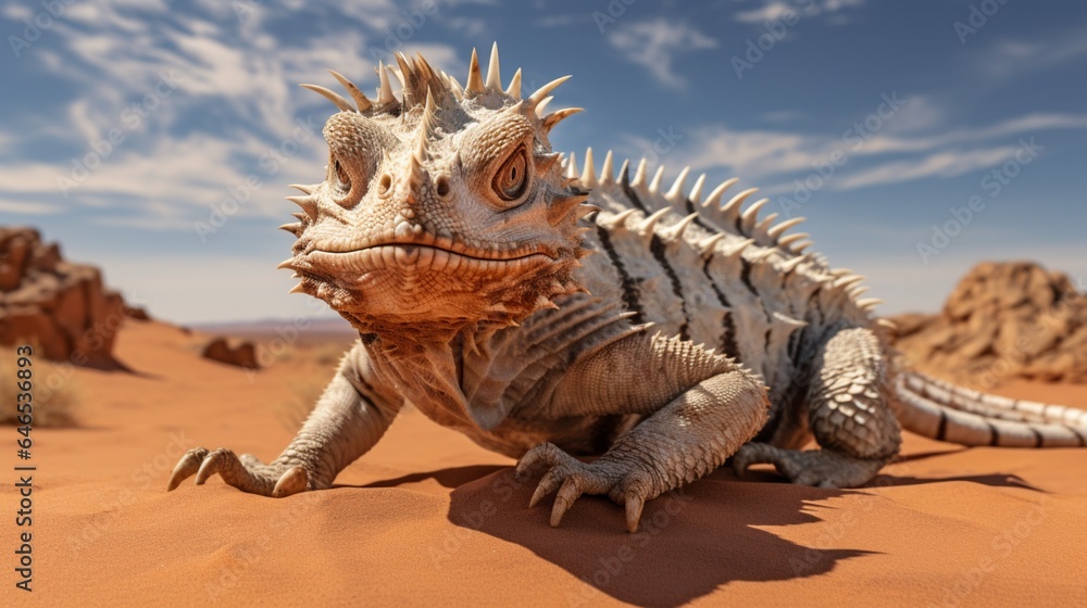 A regal horned lizard, blending perfectly into the arid desert sands