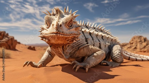 A regal horned lizard, blending perfectly into the arid desert sands © ra0