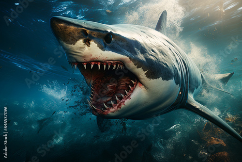 shark shark with big mouth attack in the ocean © ARAMYAN