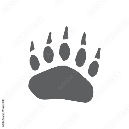 bear paw print drawing, bear paw print illustration