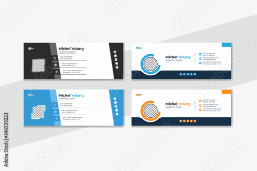 Email signature template or email footer and personal social media cover design
