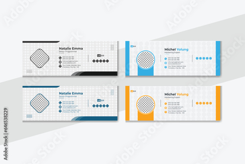 Email signature template or email footer and personal social media cover design