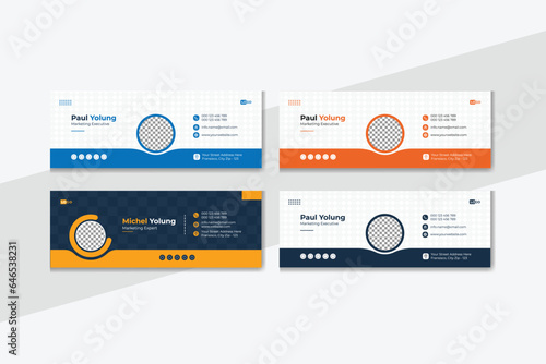 Email signature template or email footer and personal social media cover design