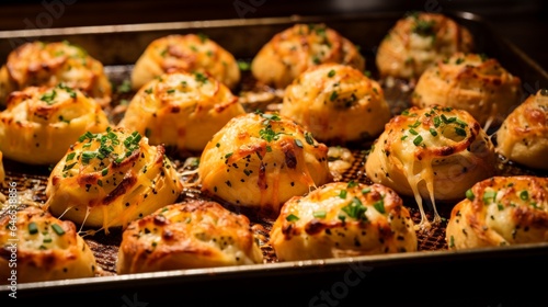 A tray of mouthwatering garlic knots, dusted with parmesan and herbs