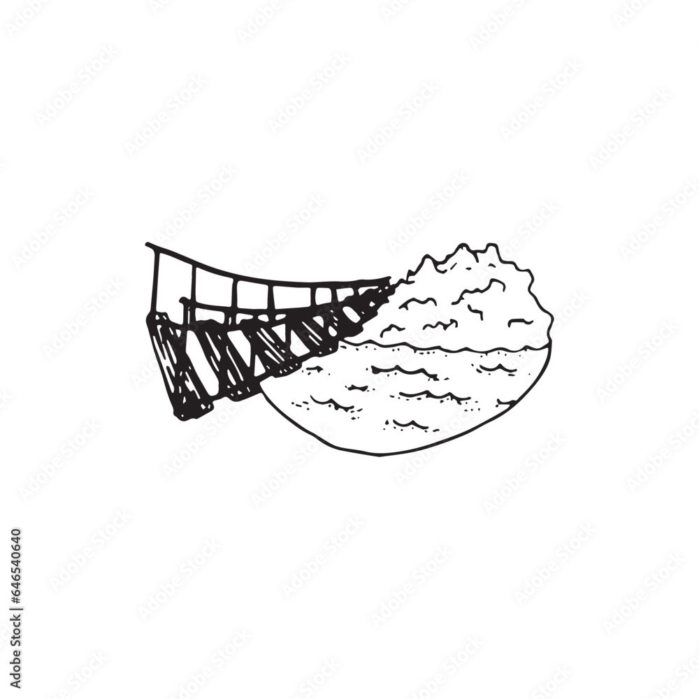 Landscape handdrawn illustration, nature drawing Landscape handdrawn illustration, nature drawing