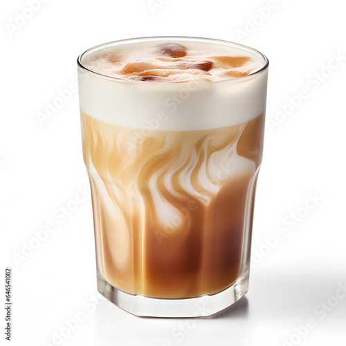 Latte macchiato with a white background, coffee pour, fresh coffee, latte, late, coffeehouse, roasted coffee, iced coffee, macchiato
