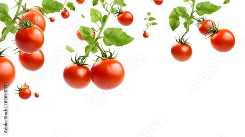 Isolated tomatoes on white background.