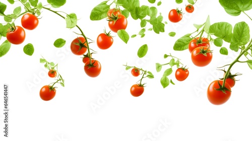 Isolated tomatoes on white background.