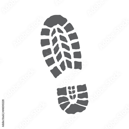 footprint on a white background drawing, footprint illustration
