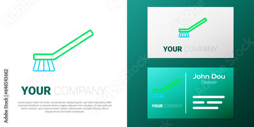 Line Brush for cleaning icon isolated on white background. Cleaning service concept. Colorful outline concept. Vector