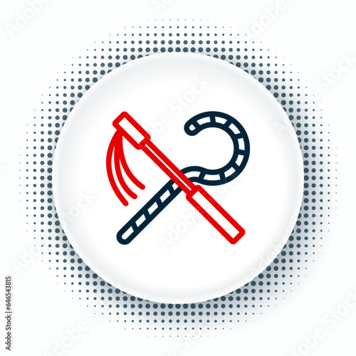 Line Crook and flail icon isolated on white background. Ancient Egypt symbol. Scepters of egypt. Colorful outline concept. Vector