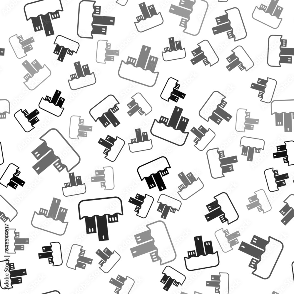 Black Award over sports winner podium icon isolated seamless pattern on white background. Vector Black Award over sports winner podium icon isolated seamless pattern on white background. Vector