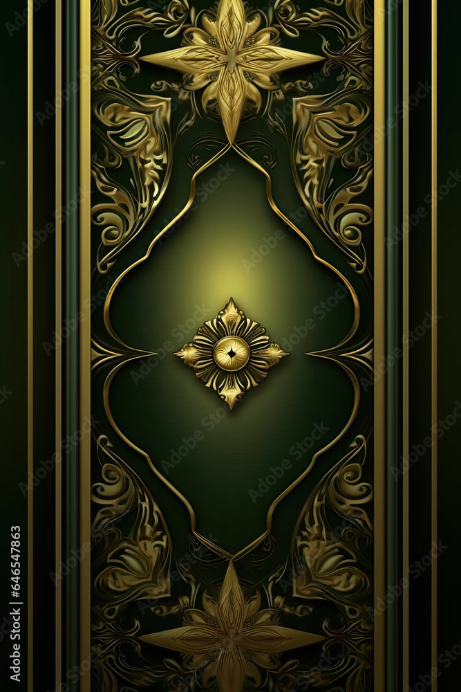 Fototapeta premium A green book cover with a Copy Space, Generative AI