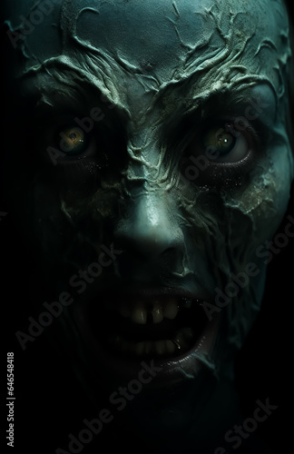 Horror possessed witch came from the darkness world, horror movie poster, low light, dramatic poster, zombie world