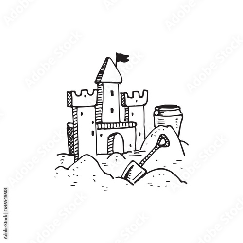 Landscape handdrawn illustration, nature drawing