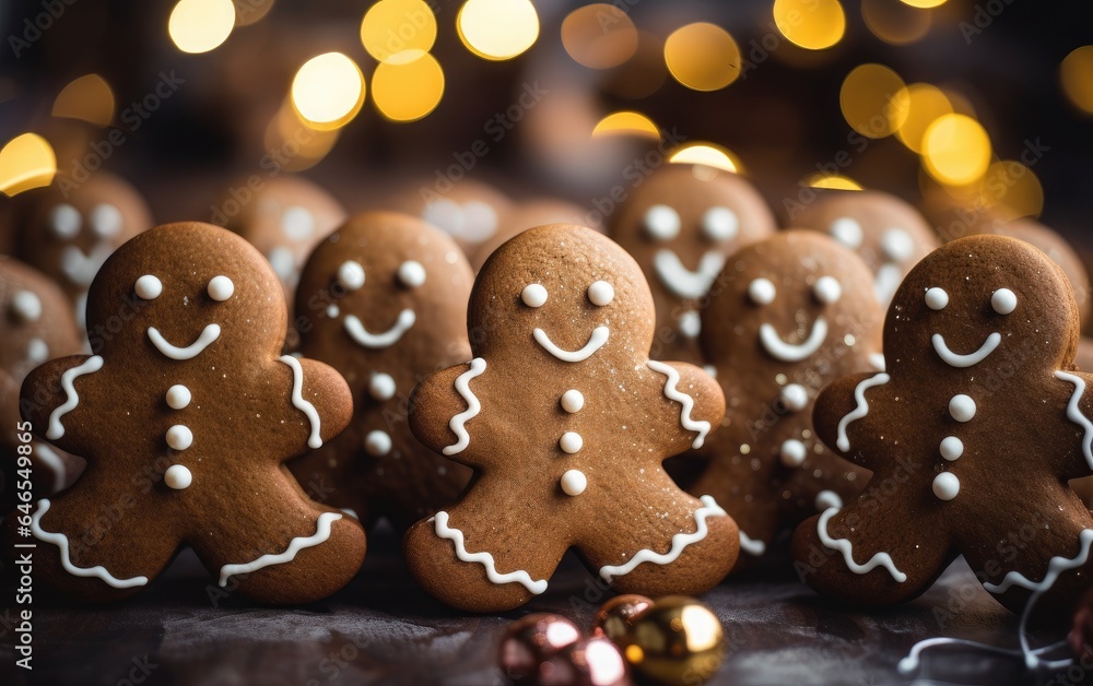 Gingerbread man cookies on a wooden background Gingerbread man cookies on a wooden background