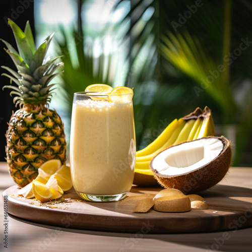 Ananas smoothie. Generative ai image