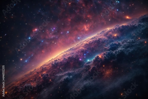 Abstract space background Beautiful galaxies and stars. ai generative