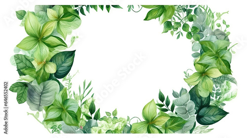 A hand drawn wreath floral border and leaves Generative AI