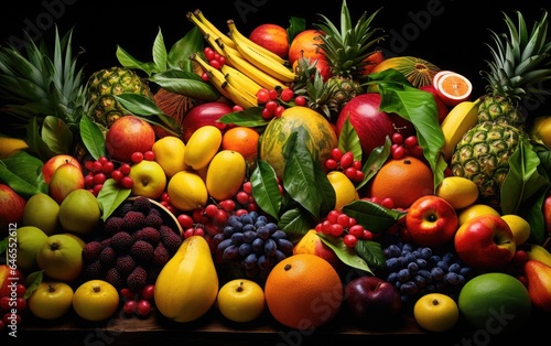Arrangement of various fruits