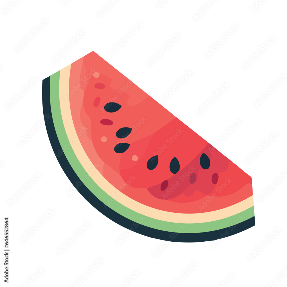 Juicy watermelon slice, perfect summer refreshment snack Juicy watermelon slice, perfect summer refreshment snack